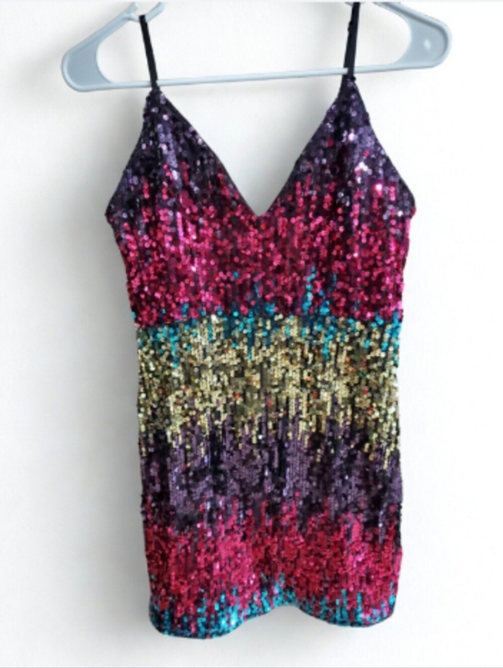 SHEIN Black Multicolor Sequin Slip